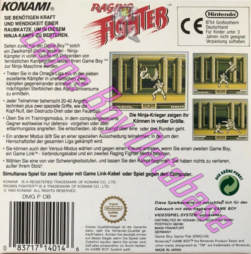 Raging Fighter NOE-1 Back of the box