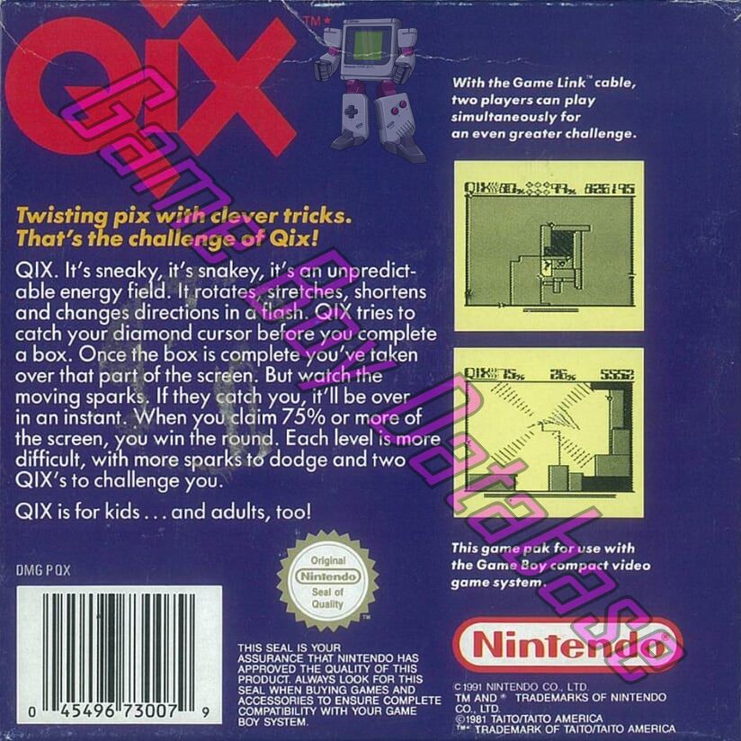 Qix ASI Back of the box