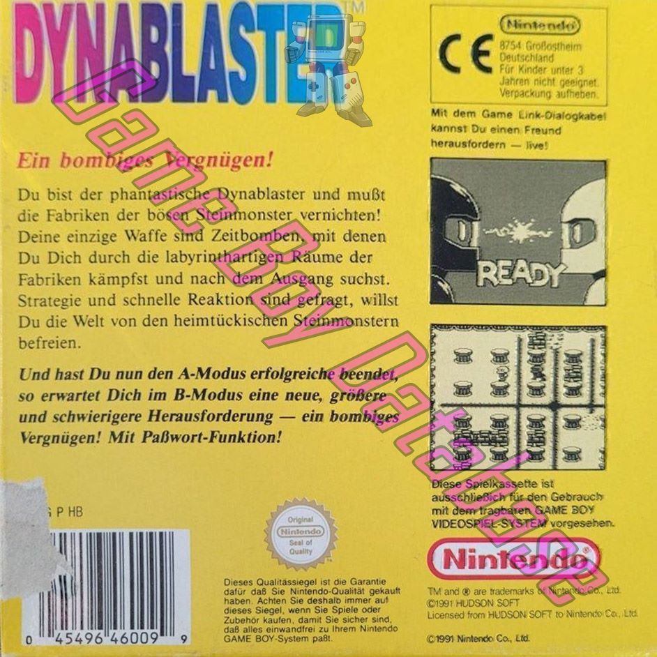 Dynablaster FRG Back of the box