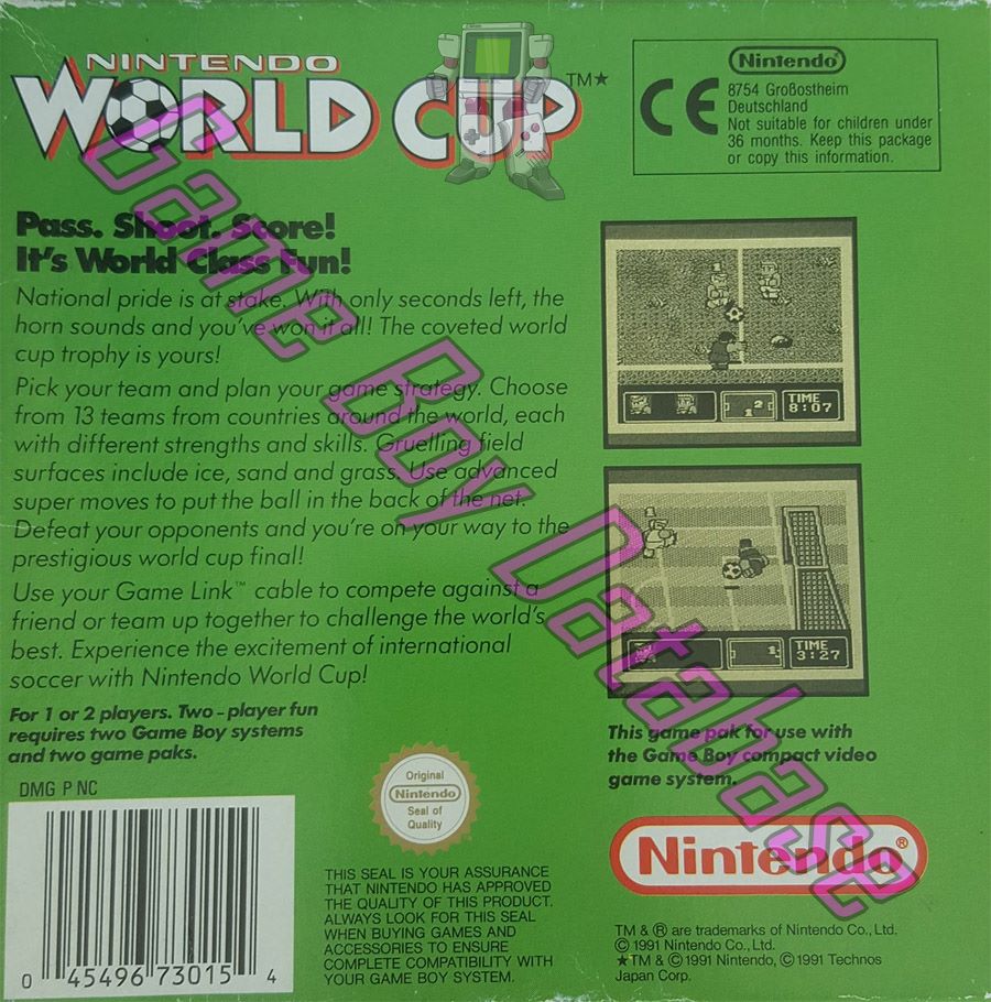 Nintendo World Cup UKV Back of the box