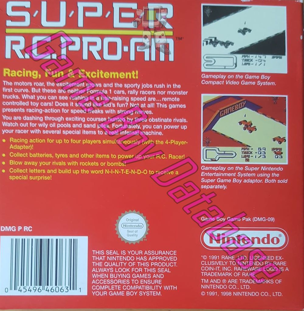 Super R.C. Pro-Am NUKV Back of the box