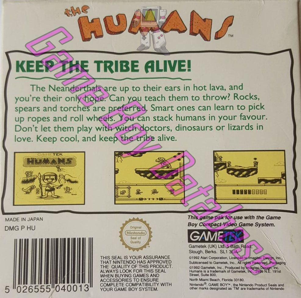 Humans (the) UKV-1 Back of the box