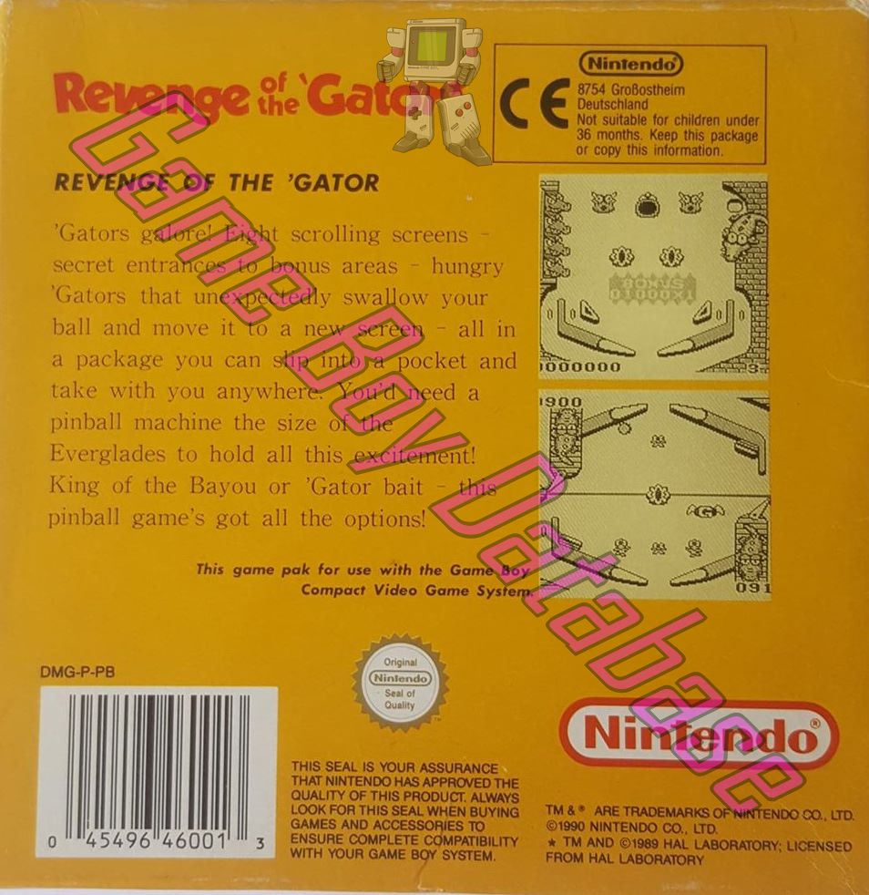 Revenge of the Gator UKV Back of the box