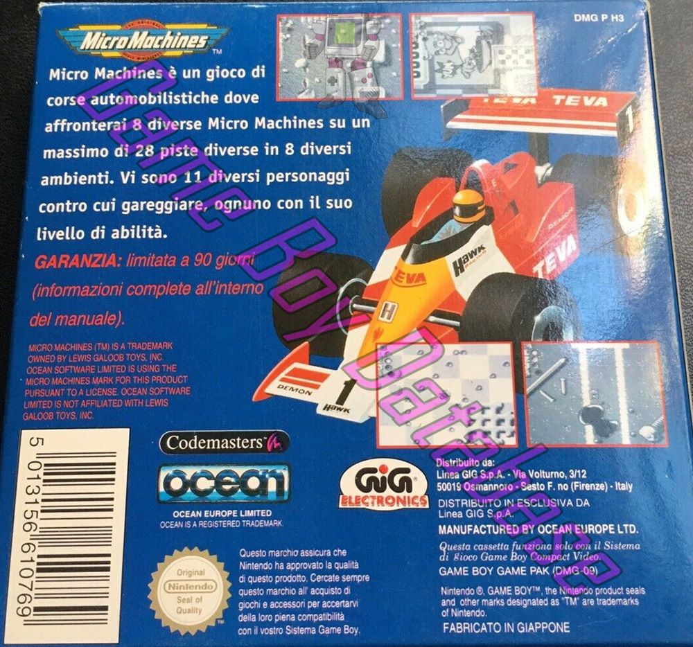 Micro Machines ITA Back of the box