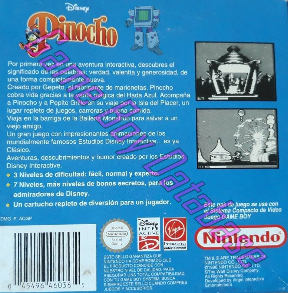 Pinocho ESP-2 Back of the box