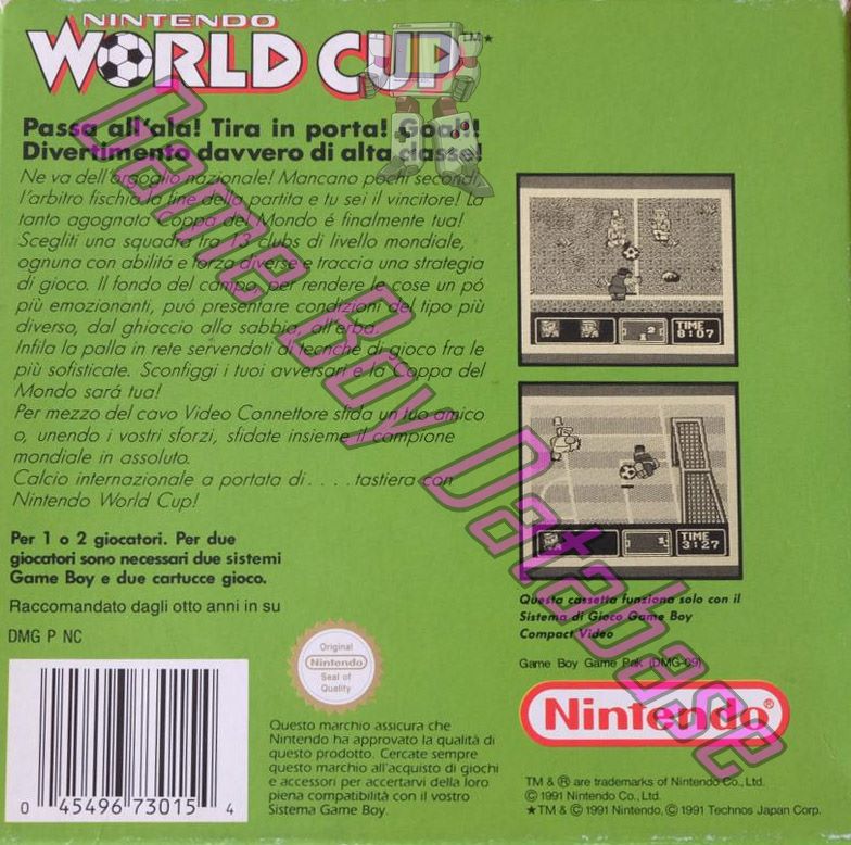 Nintendo World Cup ITA-1 Back of the box