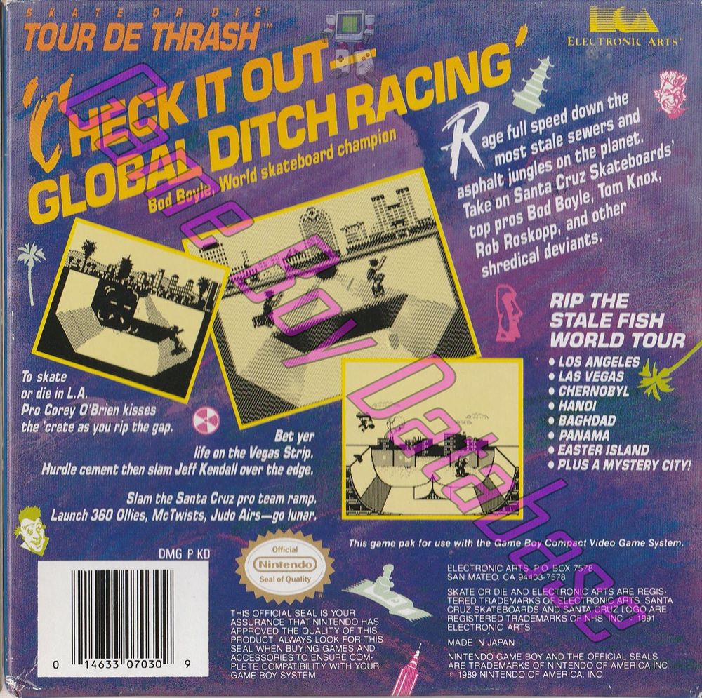 Tour de Thrash (Skate or Die) USA Back of the box