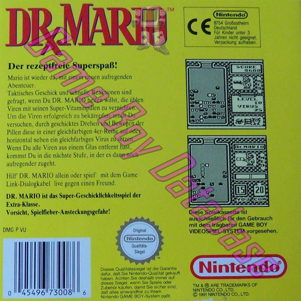 Dr. Mario NOE-2 Back of the box