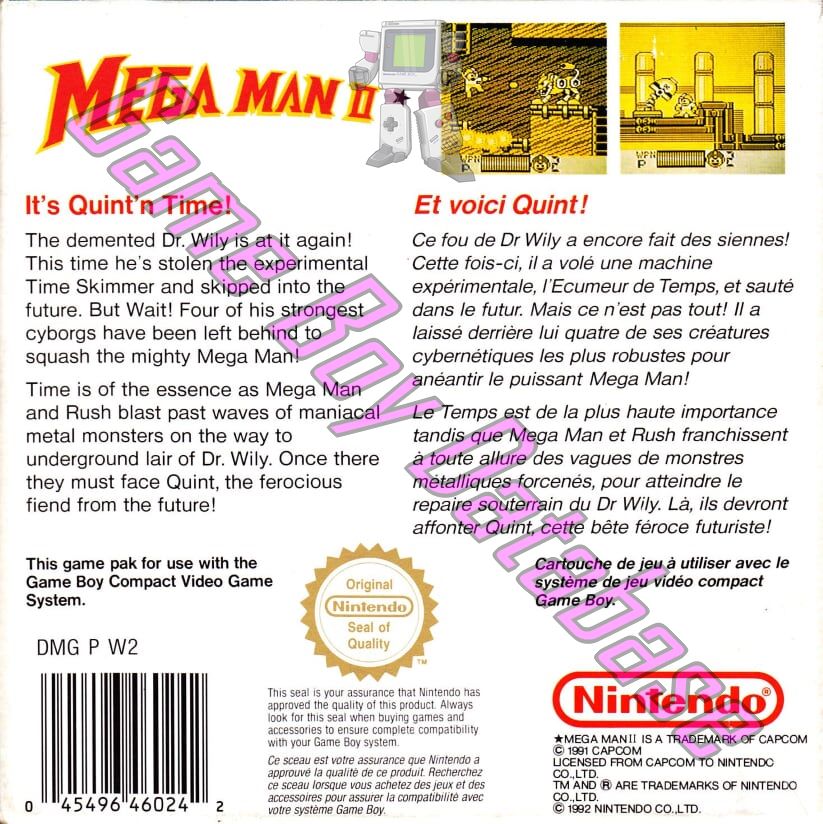 Mega Man II FAH Back of the box