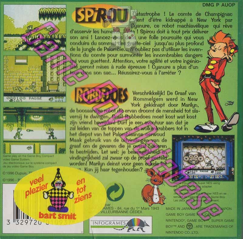 Spirou FAH Back of the box