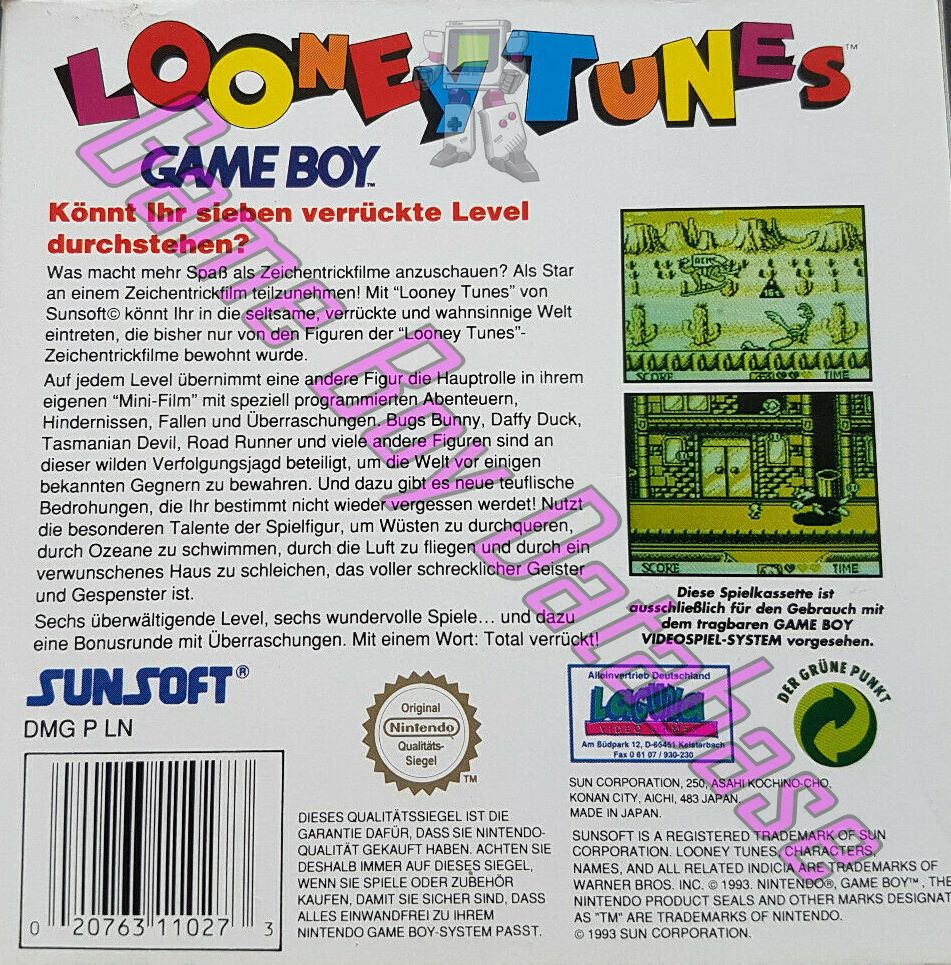 Looney Tunes NOE-2 Back of the box