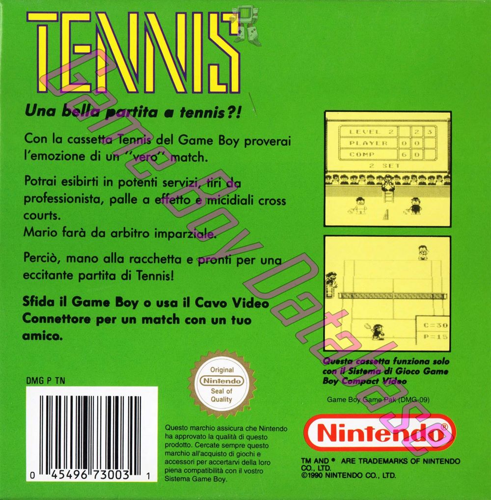 Tennis ITA-2 Back of the box