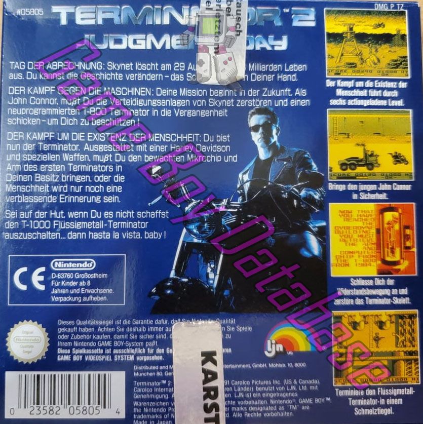 T2 Terminator 2 Judgment Day NOE-2 Back of the box