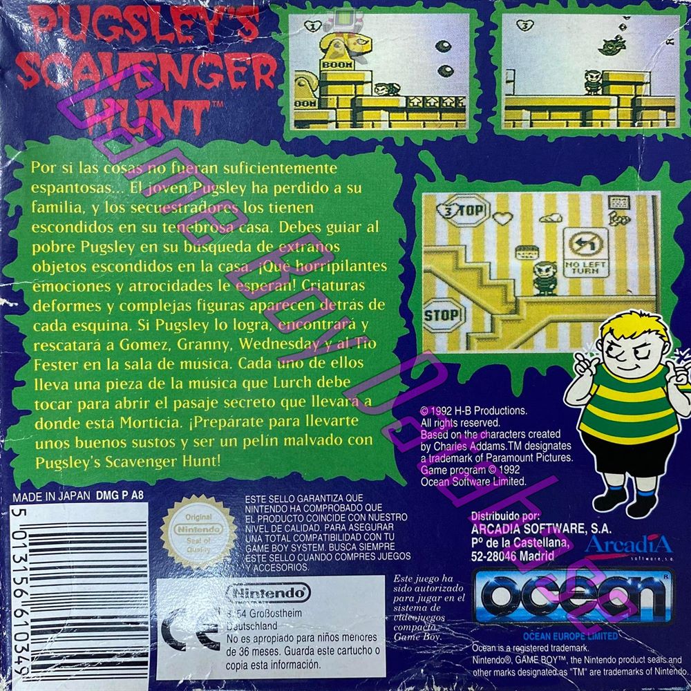 Addams Family Pugsley's Scavenger Hunt (the) ESP Back of the box