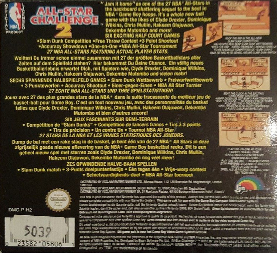 NBA All-Star Challenge 2 UKV Back of the box