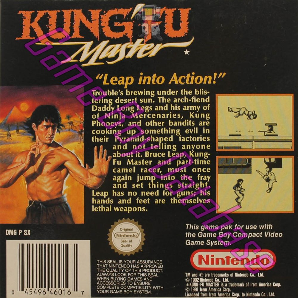 Kung-Fu Master ASI Back of the box