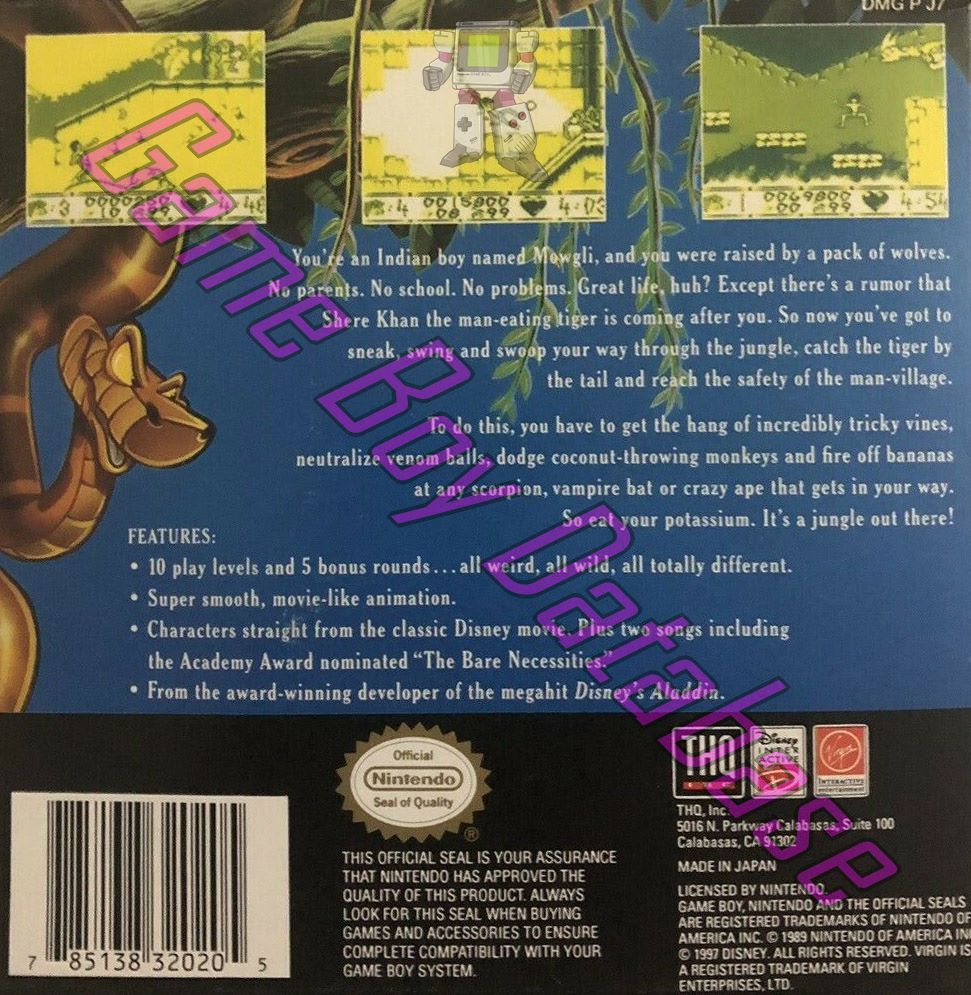 Jungle Book (Disney’s the) USA-1 Back of the box