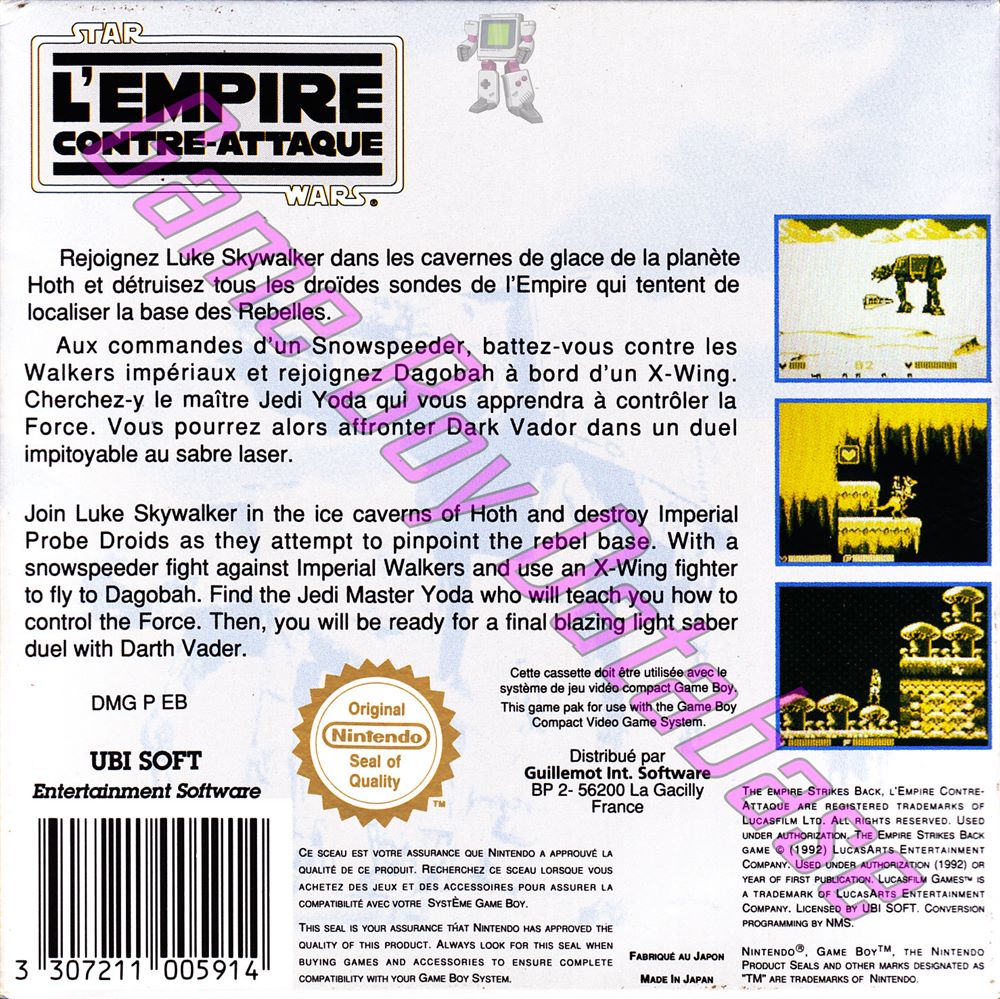 Star Wars l'Empire Contre-Attaque FAH-2 Back of the box