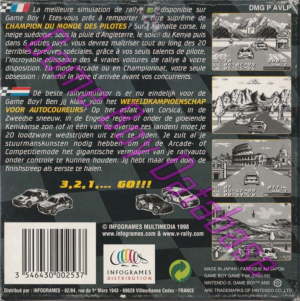 V-Rally Championship Edition FAH Back of the box