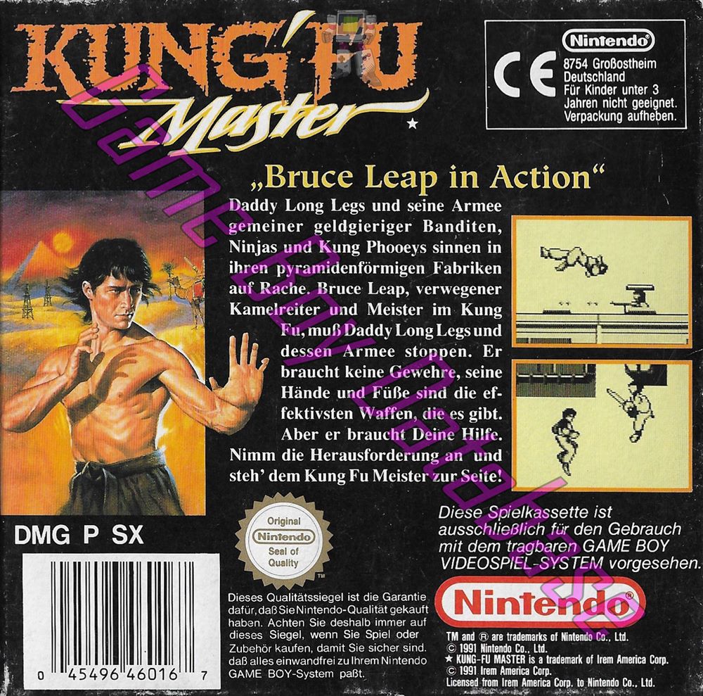 Kung-Fu Master FRG-1 Back of the box