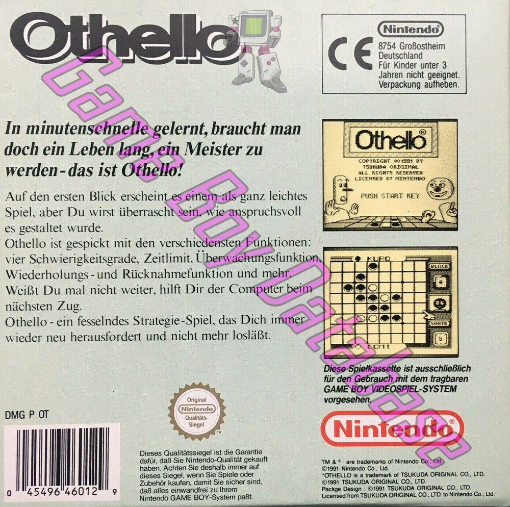 Othello NOE Back of the box