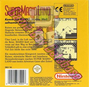 Super Mario Land NOE Back of the box