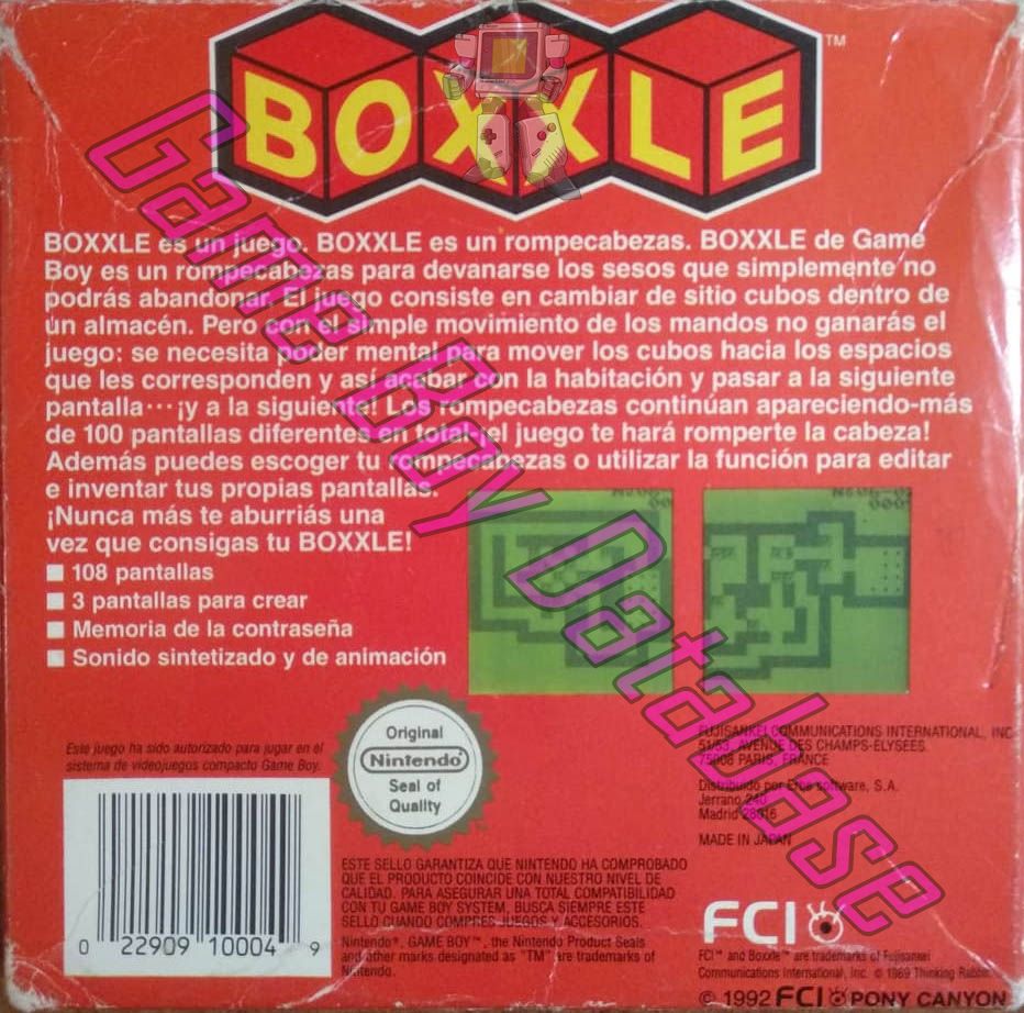 Boxxle ESP Back of the box