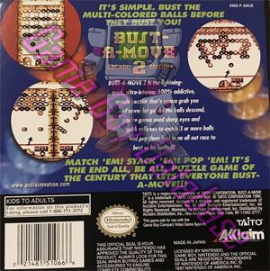 Bust-a-Move 2 Arcade Edition USA Back of the box