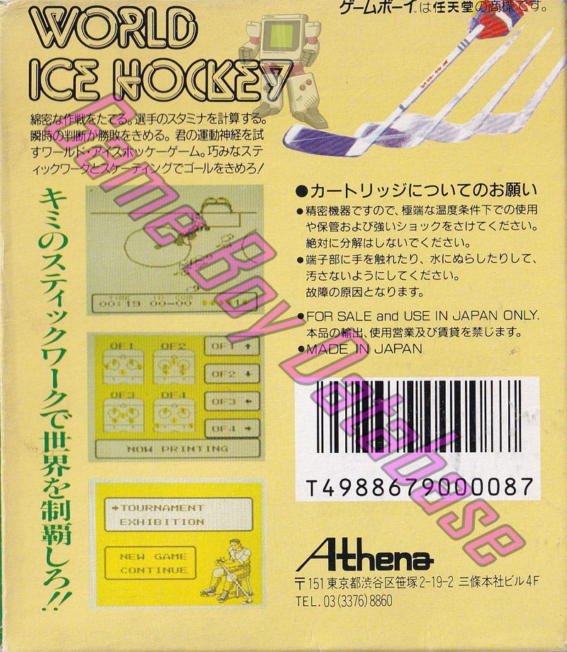 World Ice Hockey JPN Back of the box