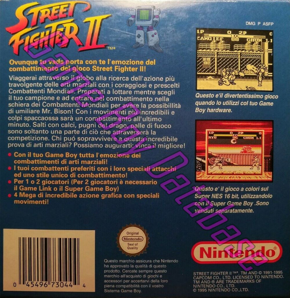 Street Fighter II ITA-3 Back of the box