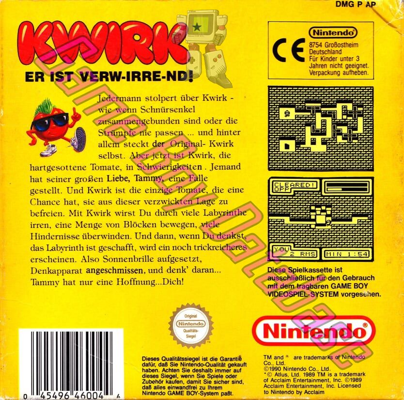 Kwirk NOE-1 Back of the box