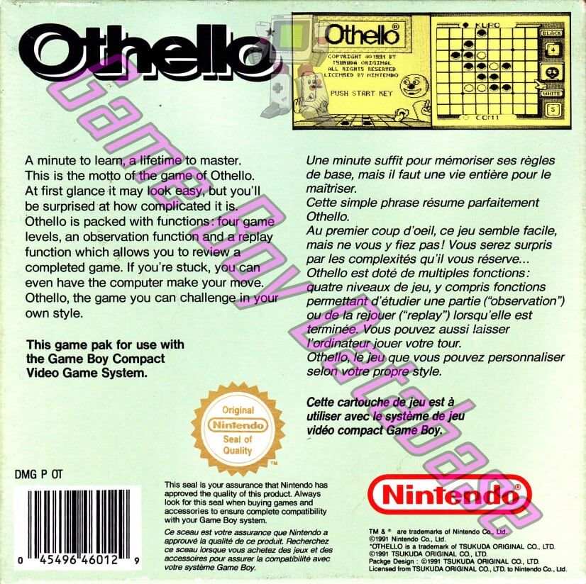 Othello FAH-1 Back of the box