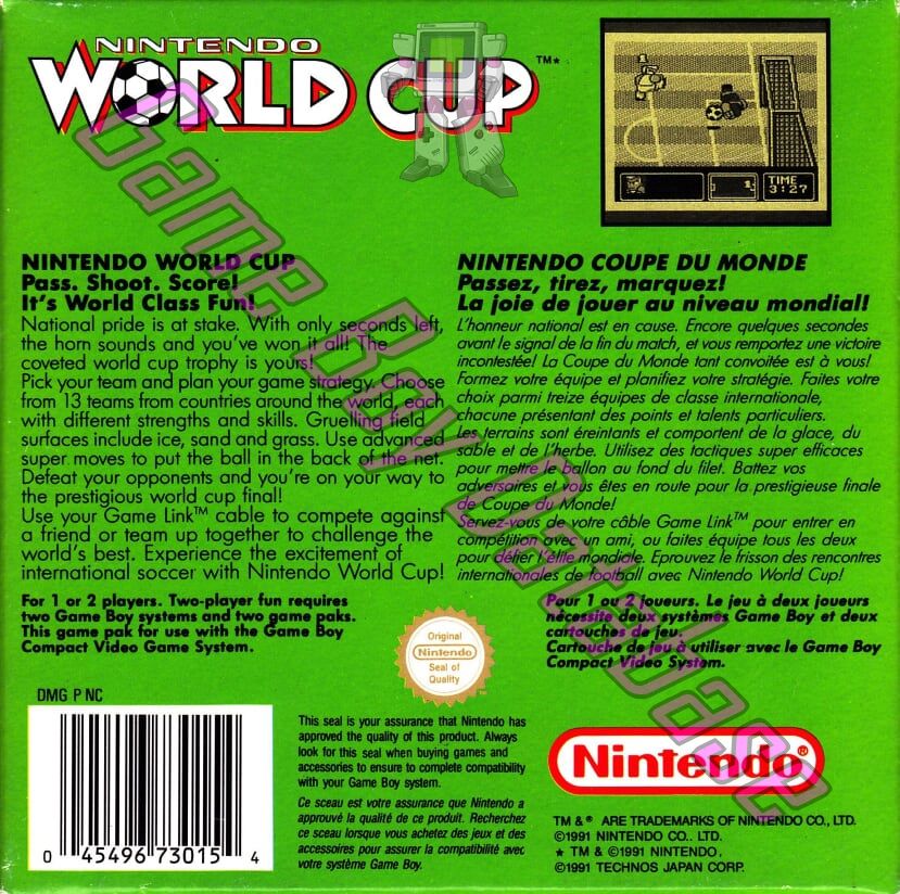 Nintendo World Cup FAH Back of the box