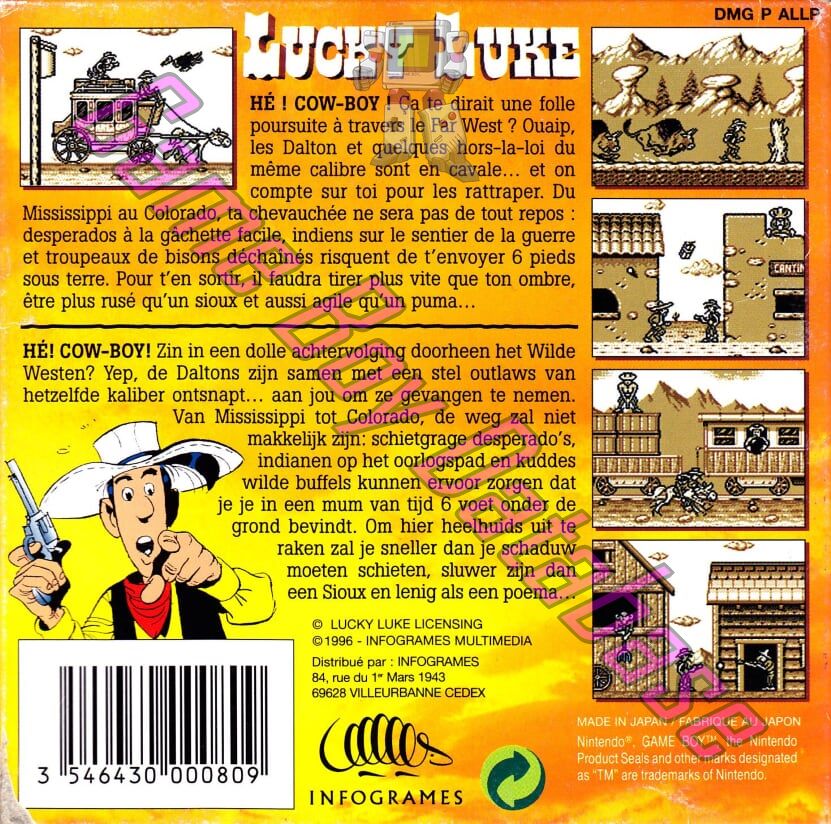 Lucky Luke FAH Back of the box