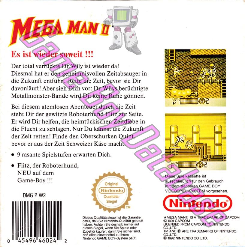 Mega Man II NOE-1 Back of the box