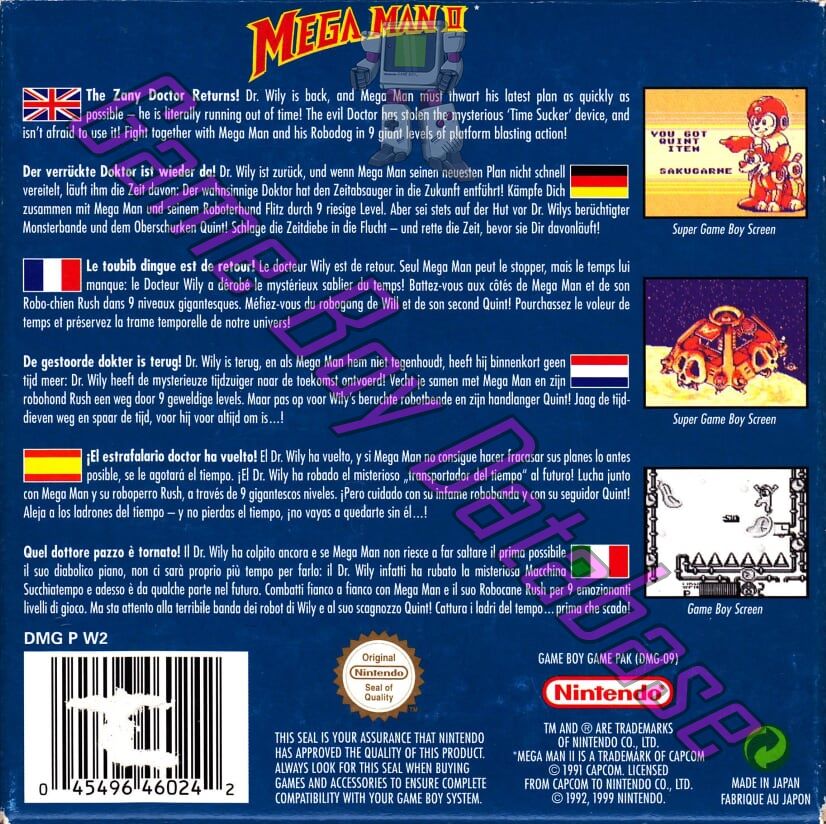 Mega Man II NEU6-1 Back of the box