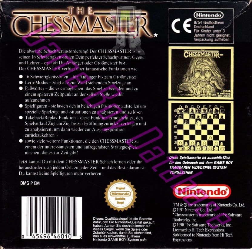 Chessmaster (the) NOE Back of the box