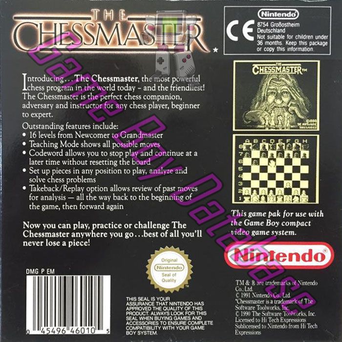 Chessmaster (the) SCN Back of the box