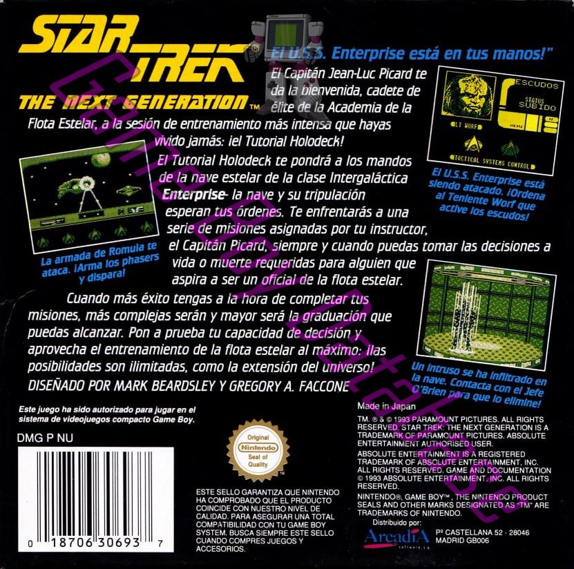 Star Trek the Next Generation ESP Back of the box