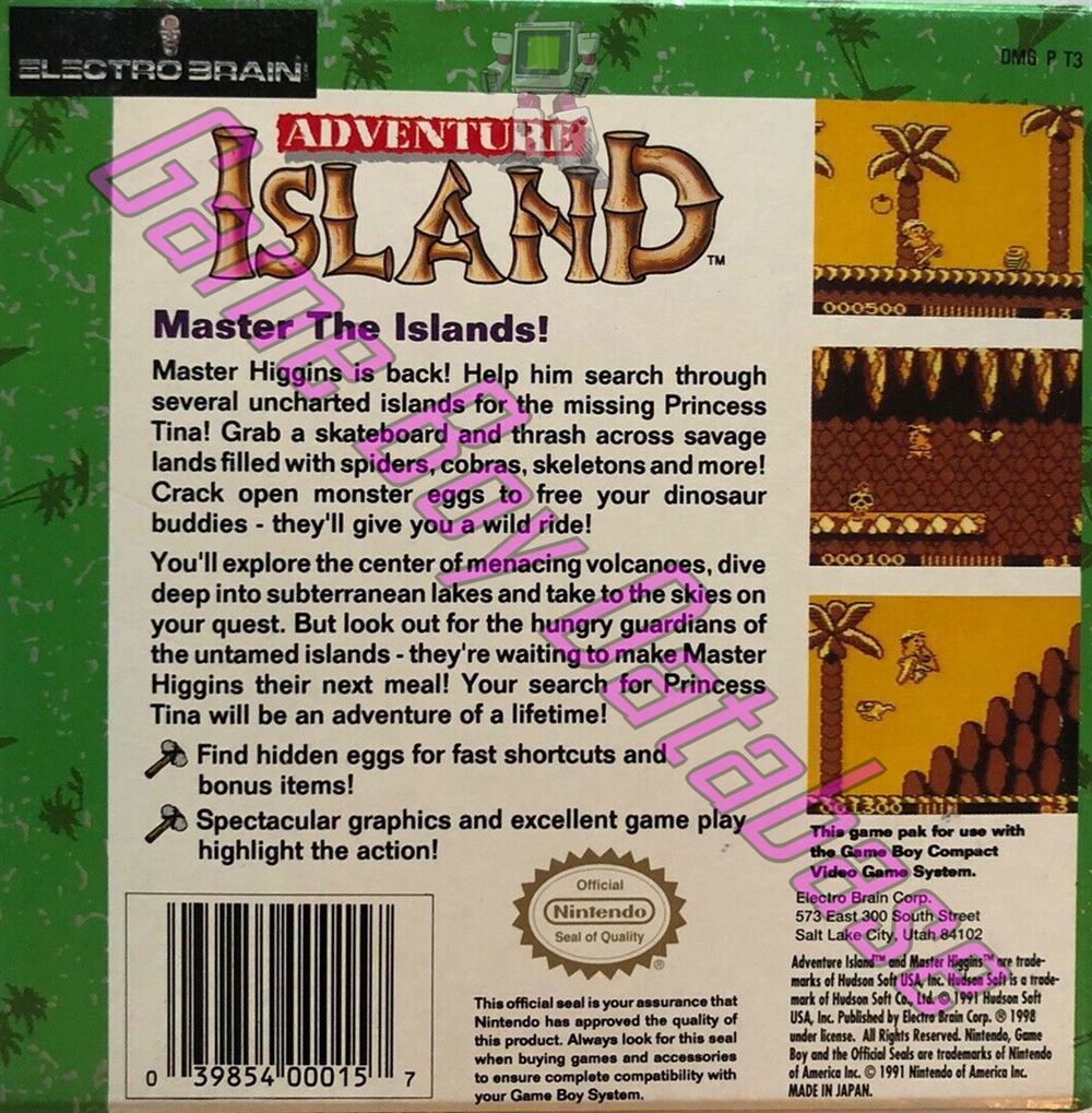 Adventure Island USA-2 Back of the box