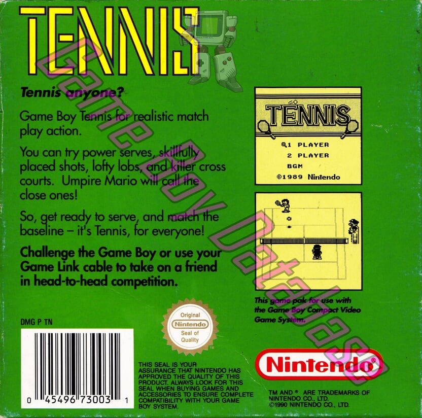 Tennis AUS-1 Back of the box