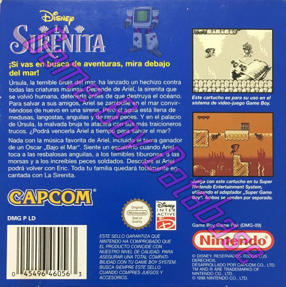 Little Mermaid la Sirenetta (Disney’s the) NESP Back of the box