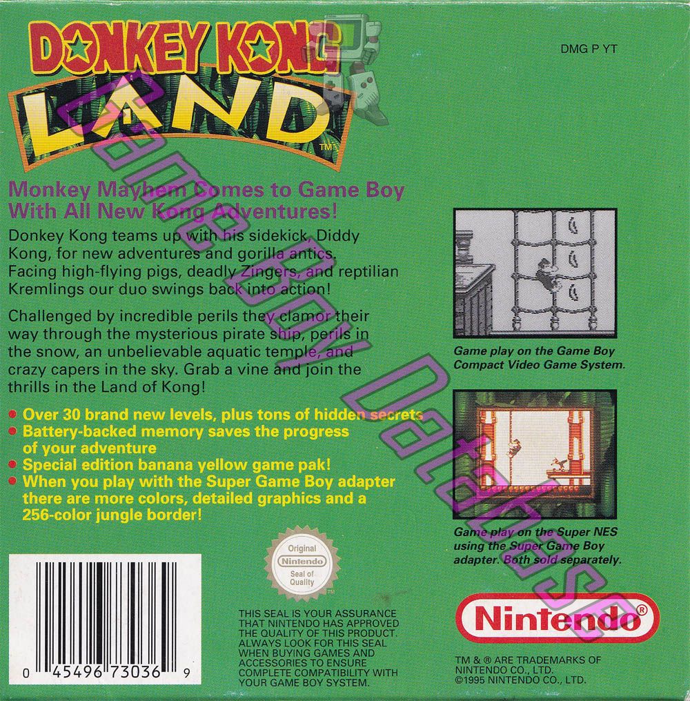 Donkey Kong Land AUS-1 Back of the box