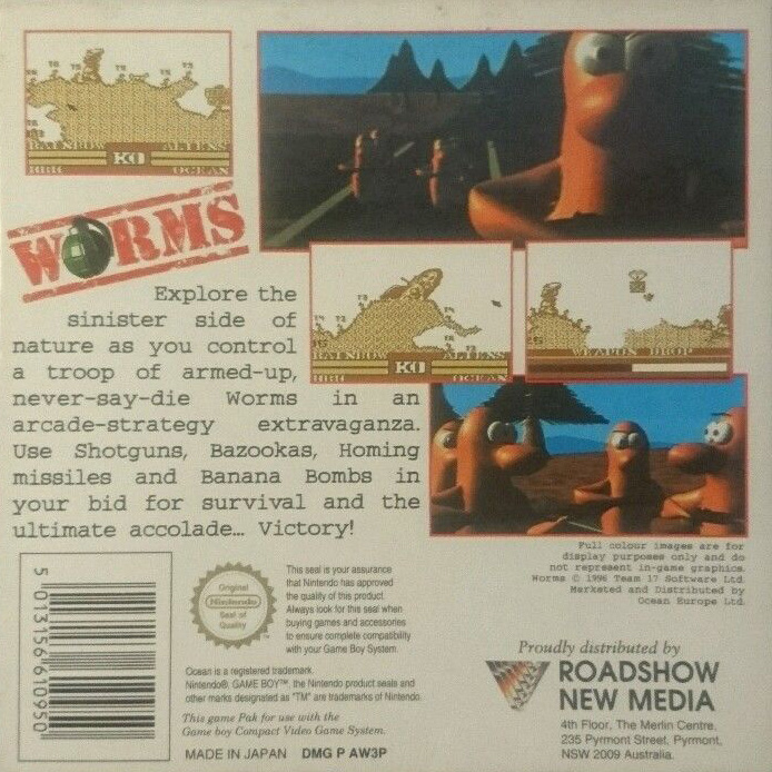 Worms AUS Back of the box