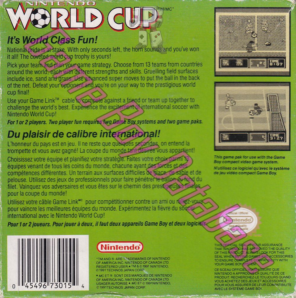 Nintendo World Cup  CAN Back of the box