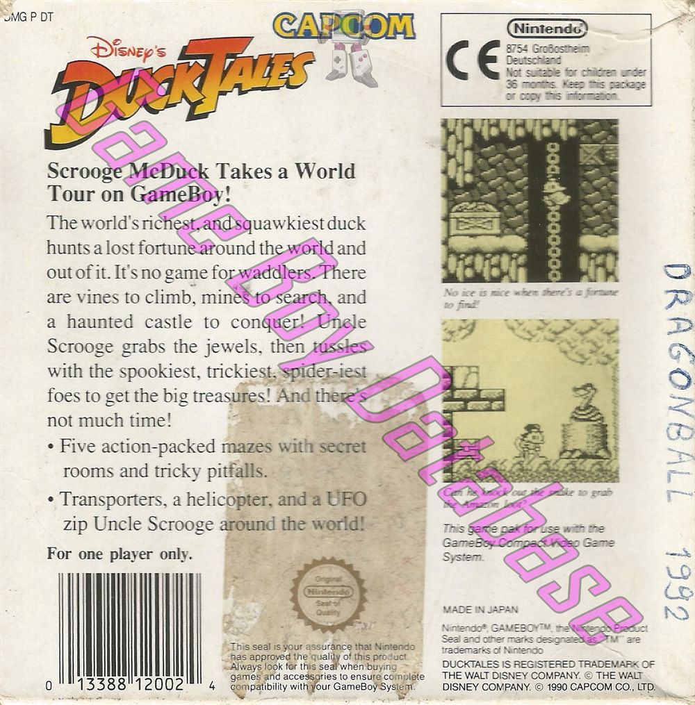 Duck Tales (Disney's) GPS Back of the box