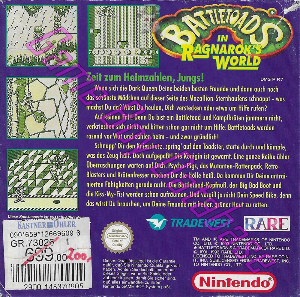 Battletoads in Ragnarok's World FRG-1 Back of the box