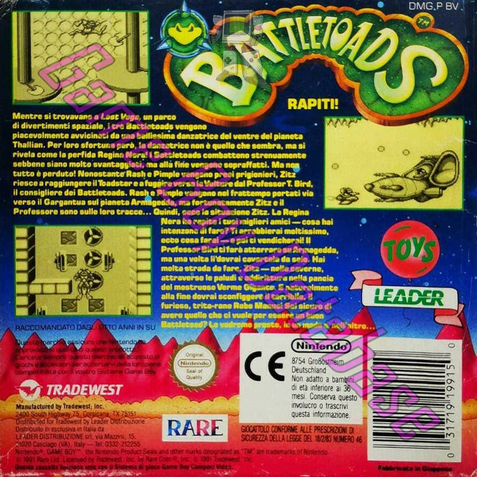 Battletoads ITA Back of the box