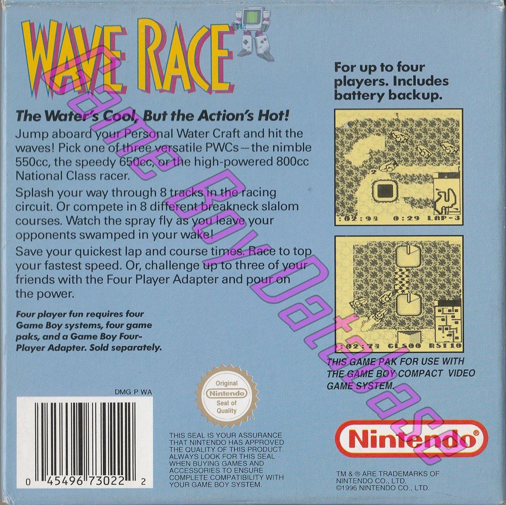 Wave Race GPS Back of the box