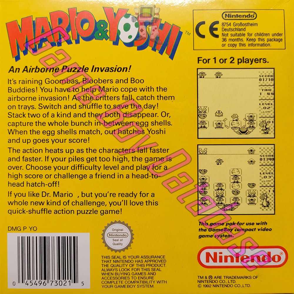 Mario & Yoshi GPS Back of the box